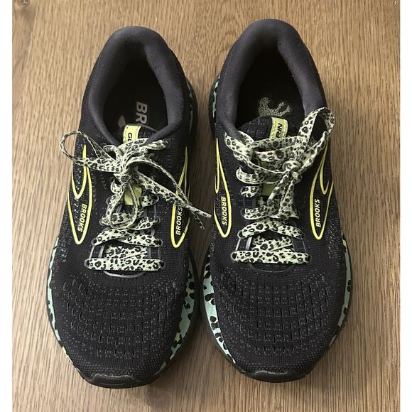 Brooks Glycerin 19 Women’s Size 6.5 Electric Cheetah Black Green Running Shoe - Picture 6 of 16